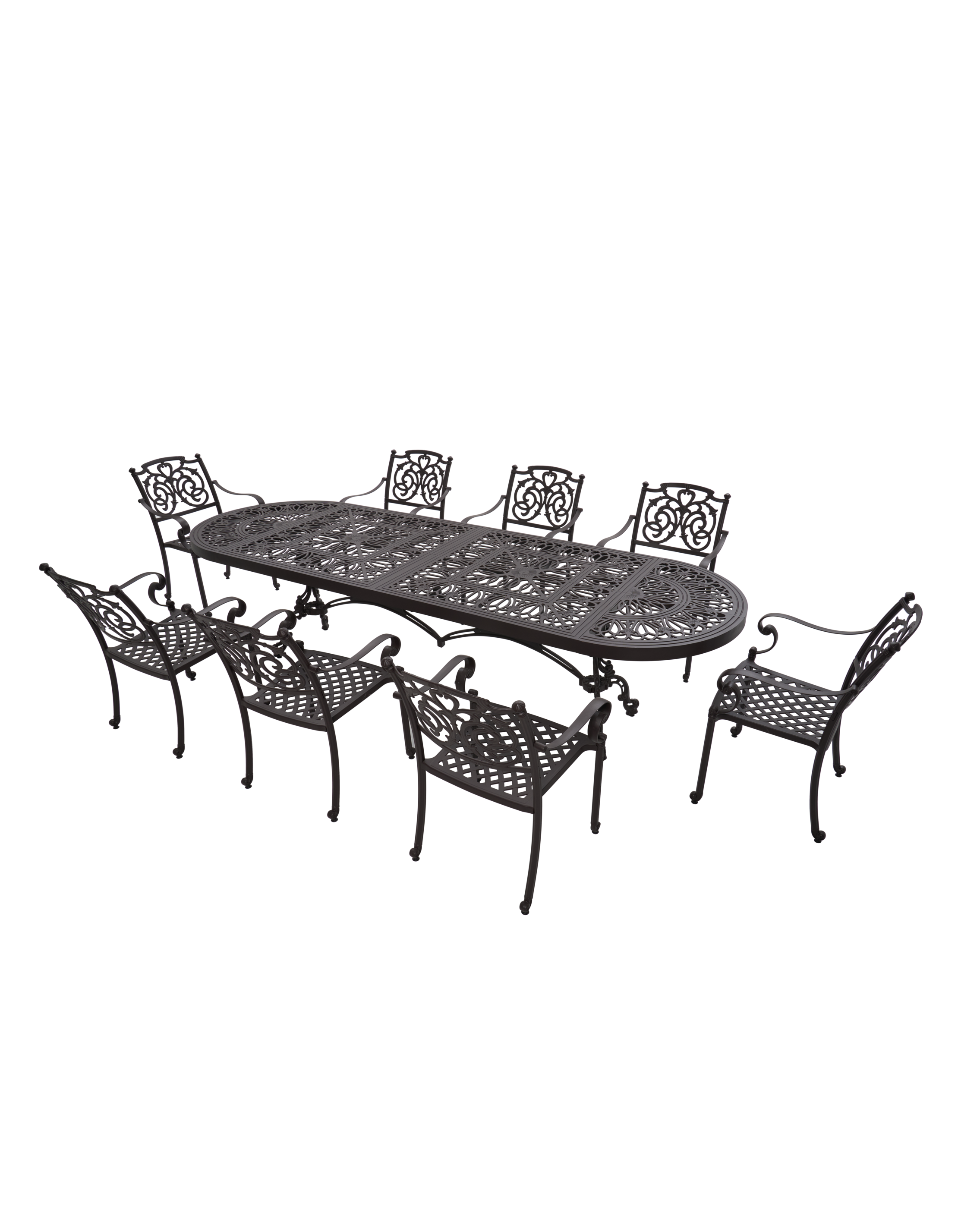 Cast Aluminum Outdoor Dining Table Set – 8 Seater