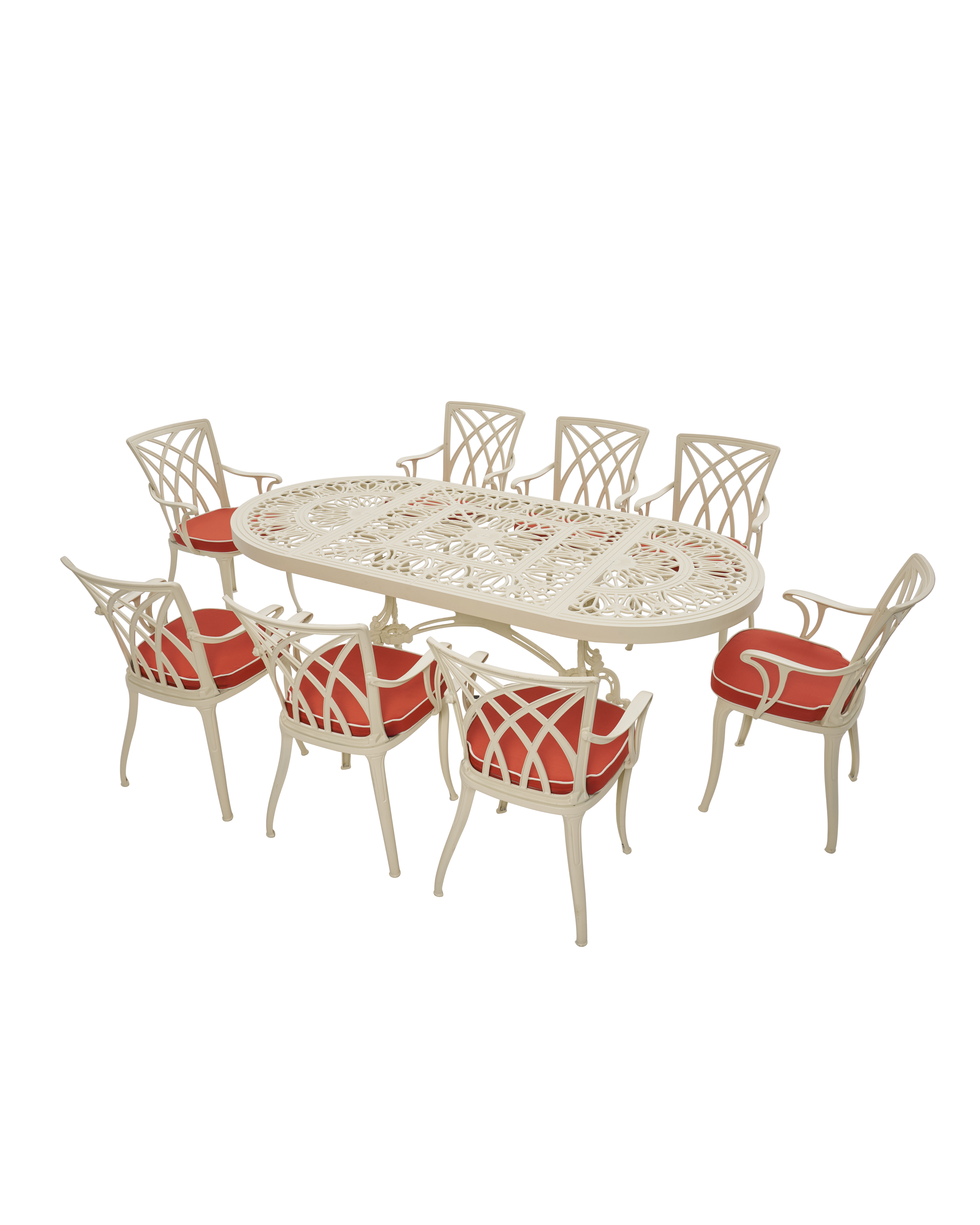 Cast Aluminum Outdoor Dining Table Set – 8 Seater
