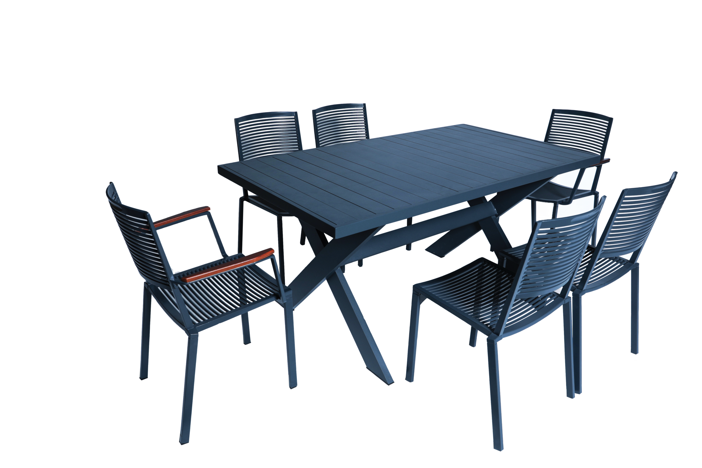 Cast Aluminum Outdoor Dining Table Set – 6 Seater