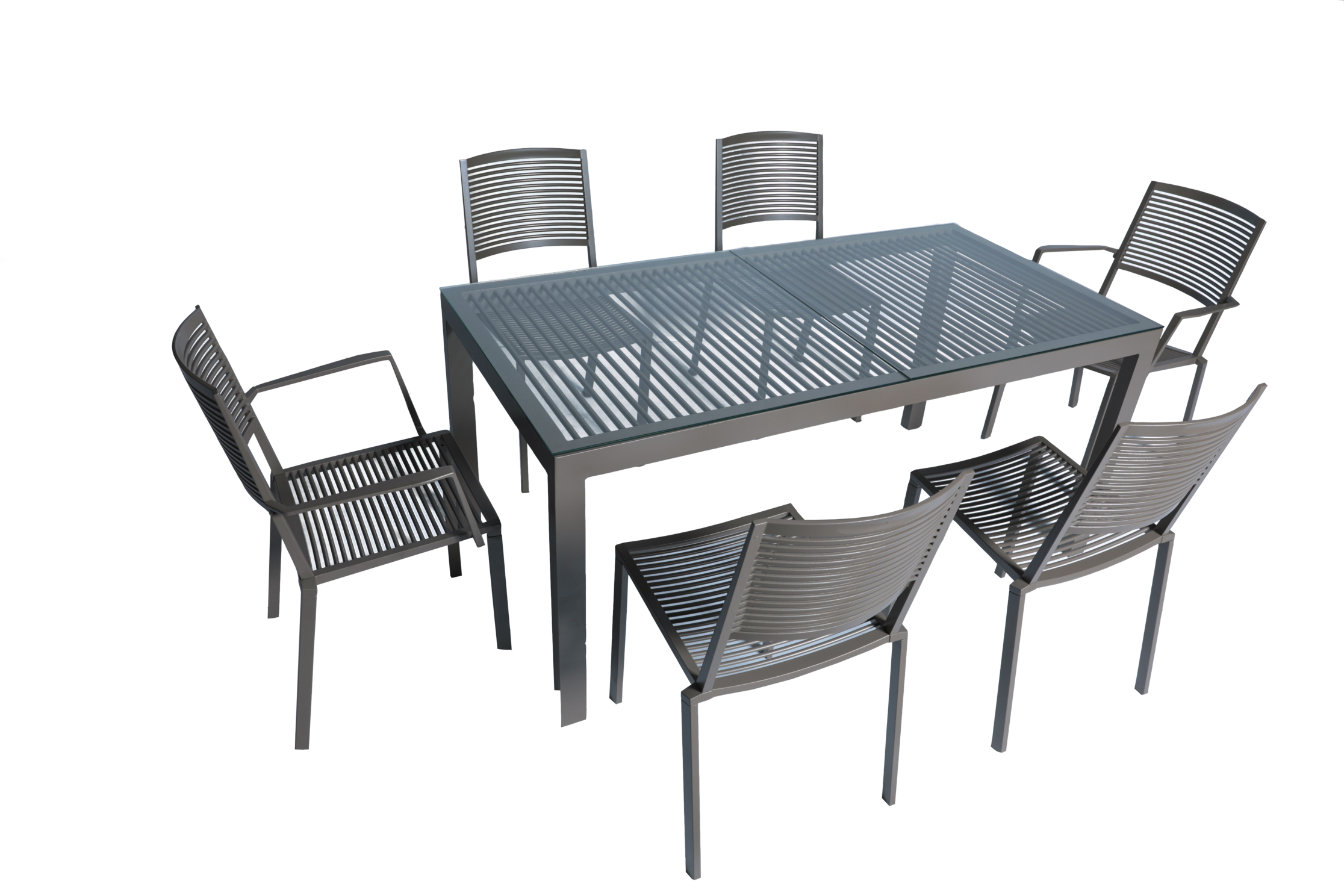 Cast Aluminum Outdoor Dining Table Set – 6 Seater