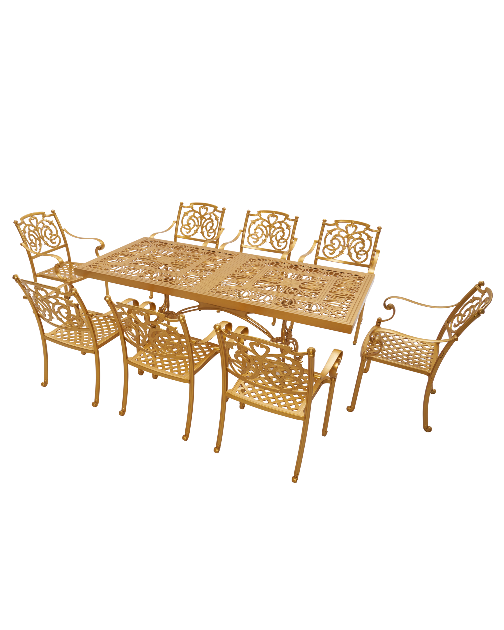 Cast Aluminum Outdoor Dining Table Set – 8 Seater