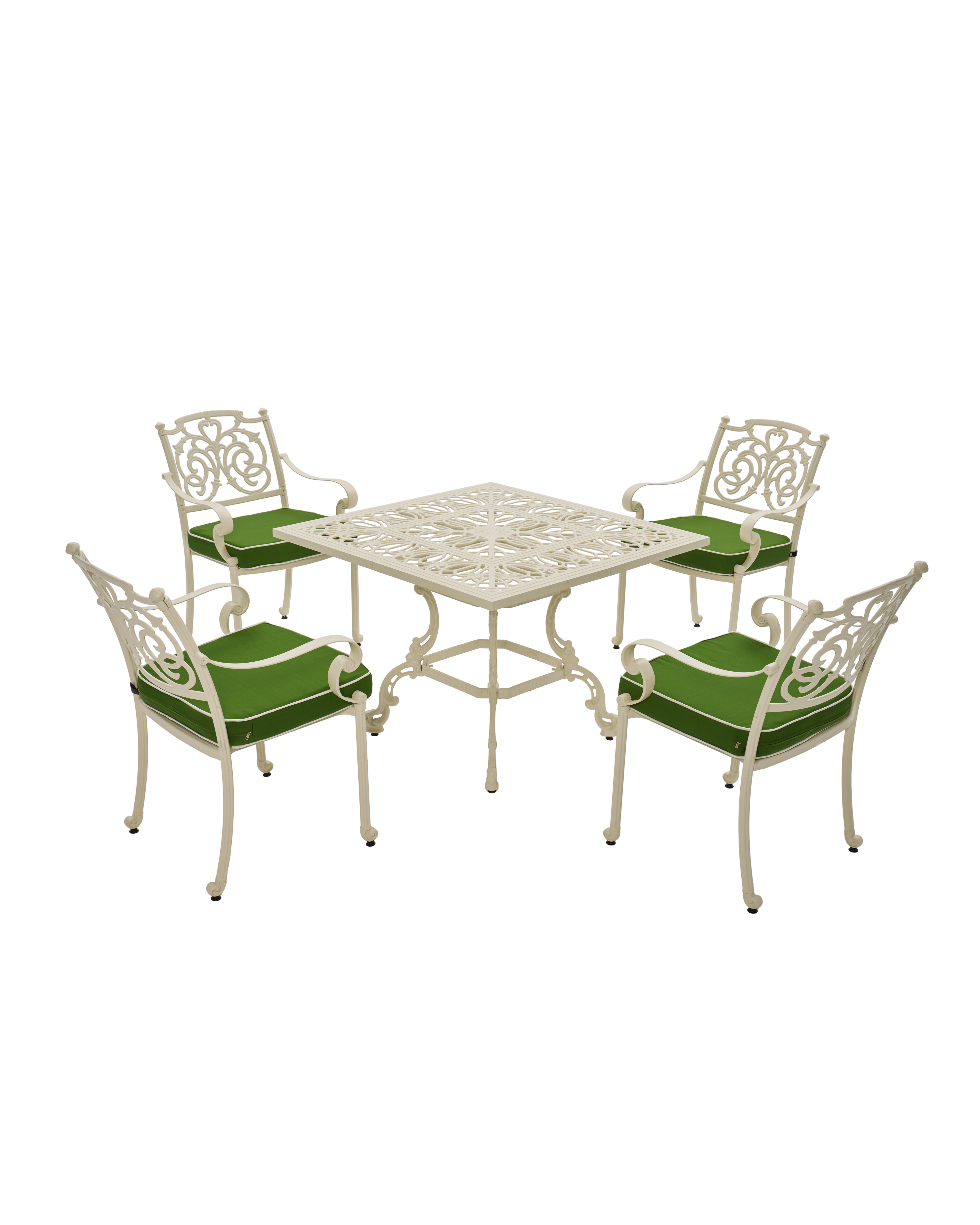 Cast Aluminum Outdoor Dining Table Set – 4 Seater