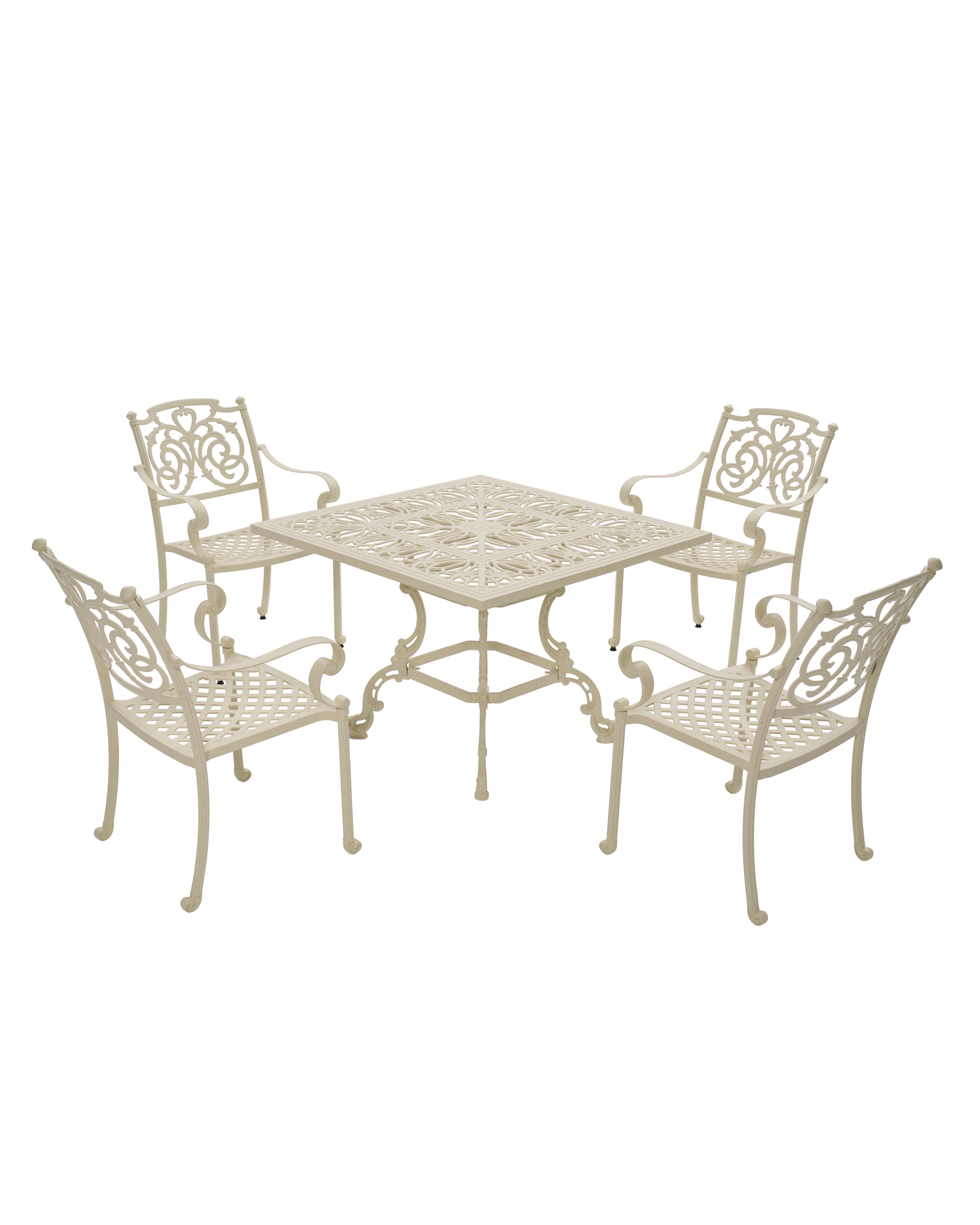 Cast Aluminum Outdoor Dining Table Set – 4 Seater