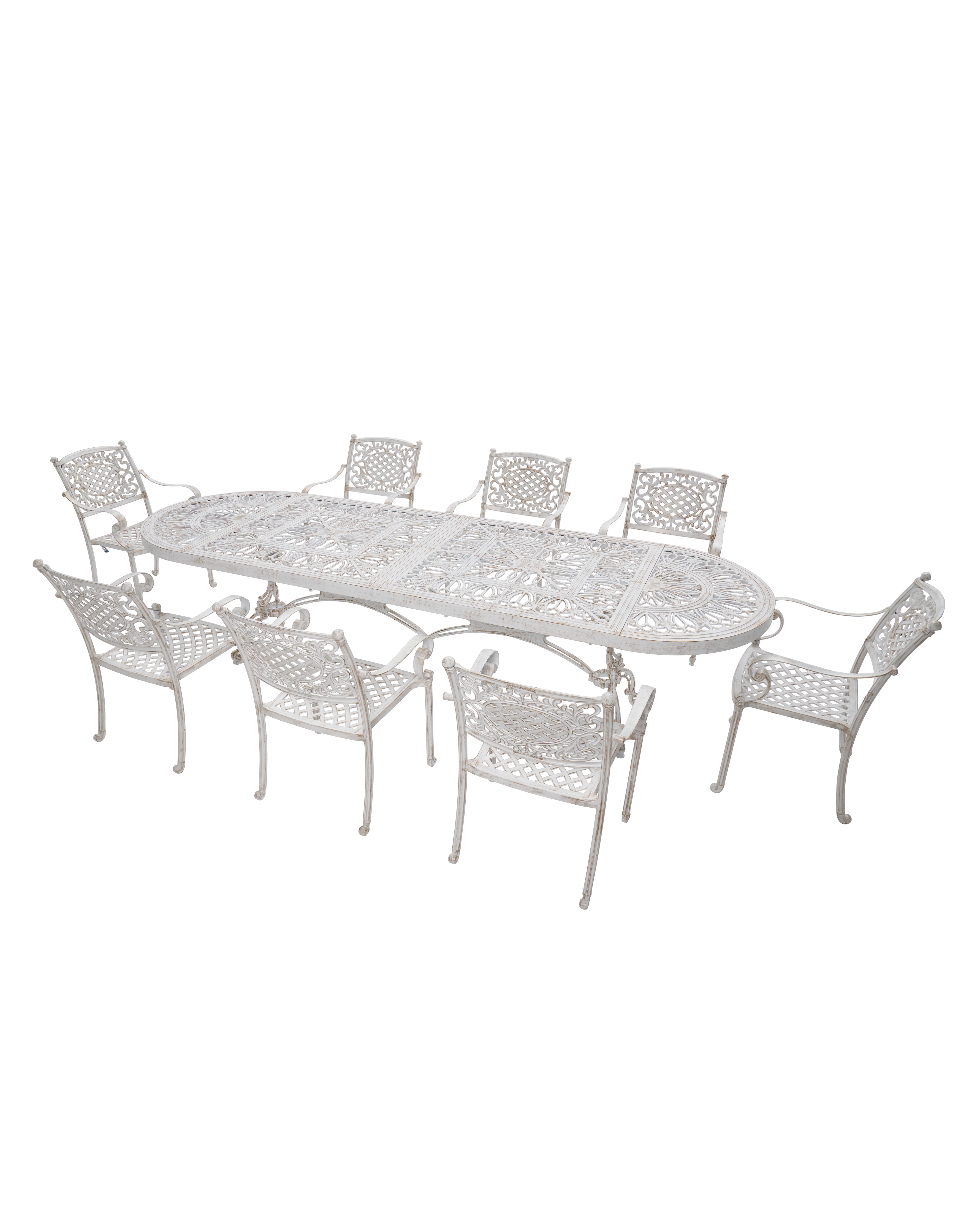 Cast Aluminum Outdoor Dining Table Set – 8 Seater