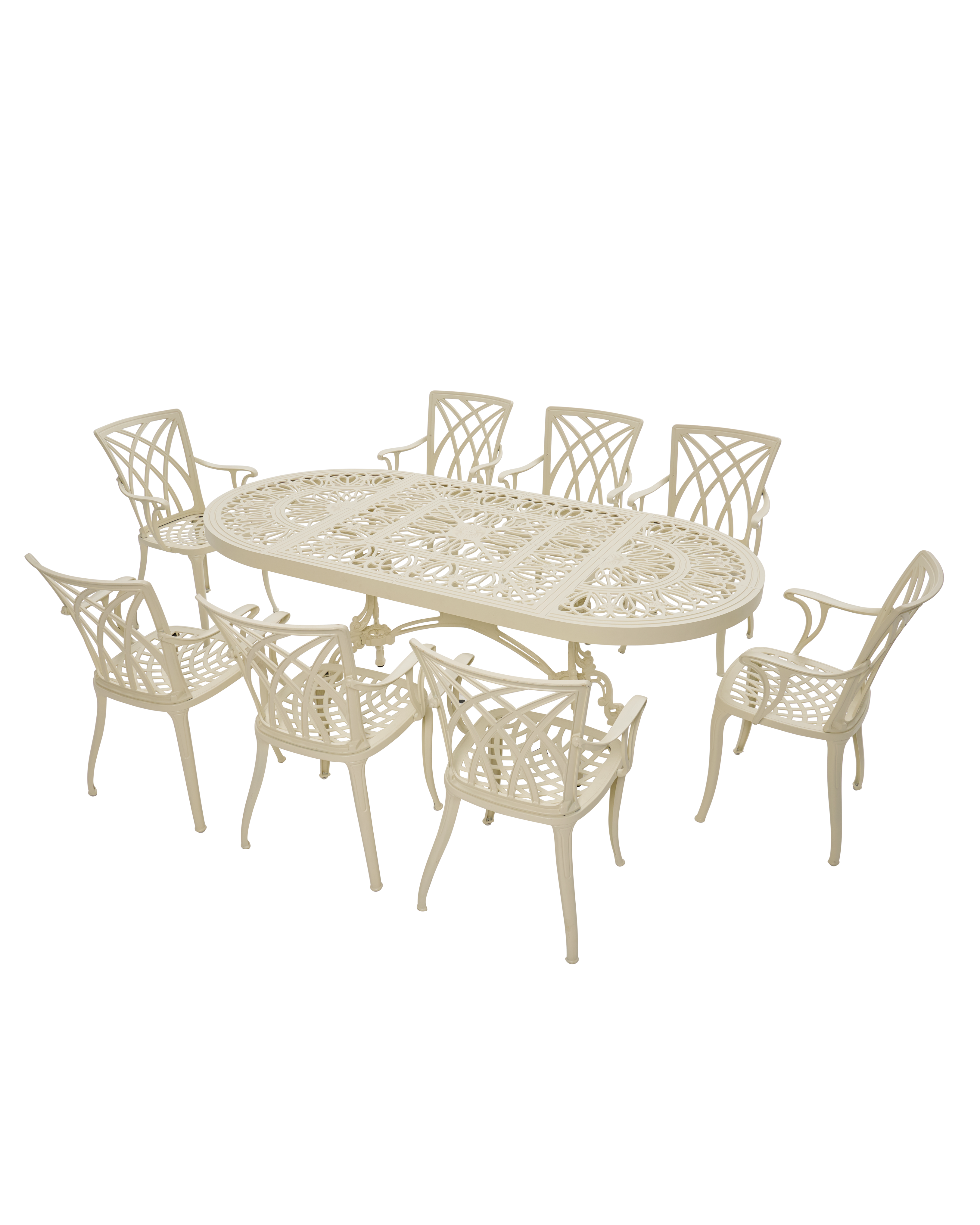 Cast Aluminum Outdoor Dining Table Set – 8 Seater