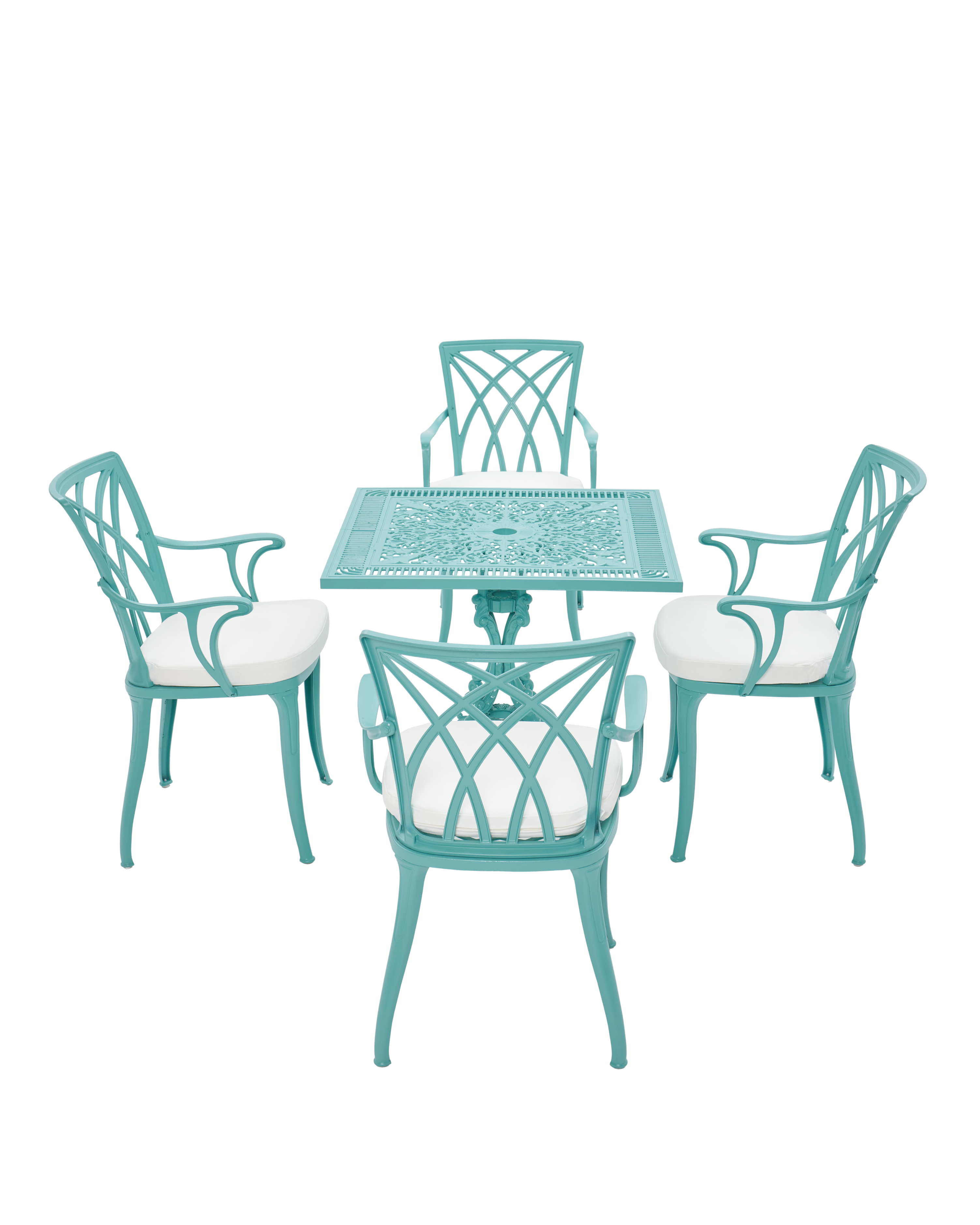 Cast Aluminum Outdoor Dining Table Set – 4 Seater