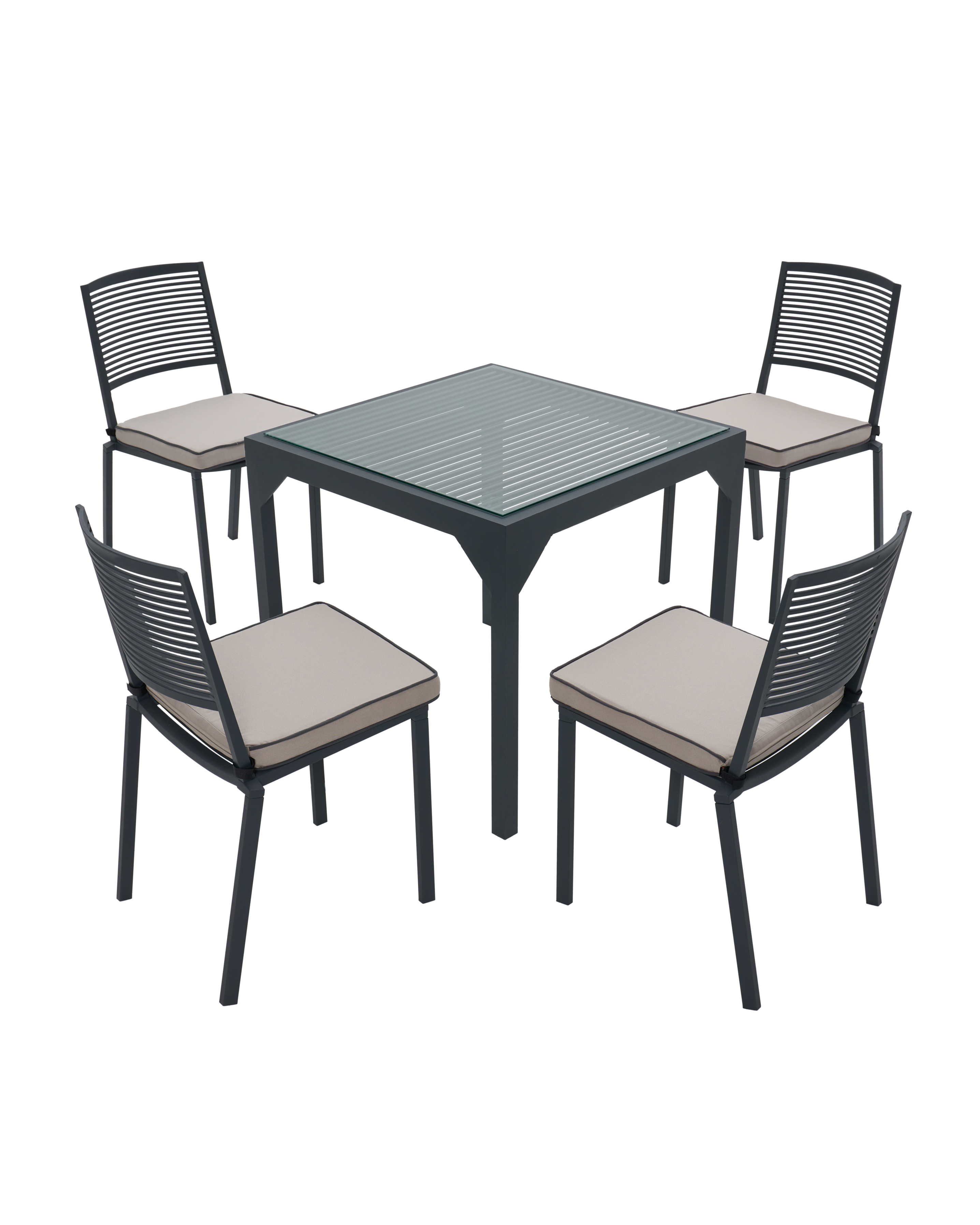 Cast Aluminum Outdoor Dining Table Set – 4 Seater